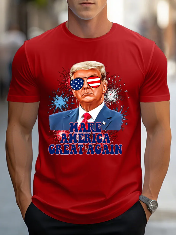 Men's Make America Great Again Round-Neck Short-Sleeved T-Shirt