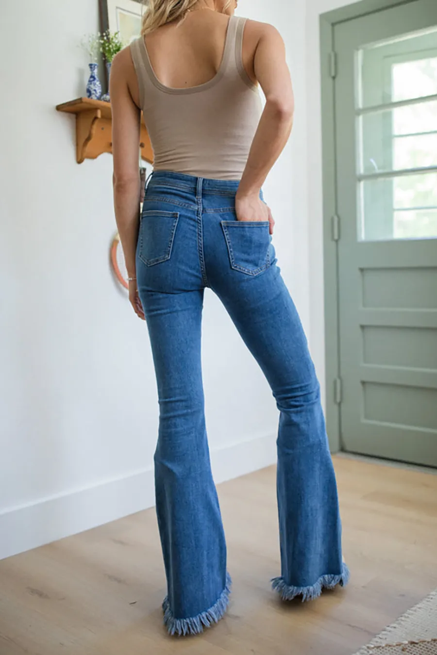Medium Wash Stretchy Flare Jeans
