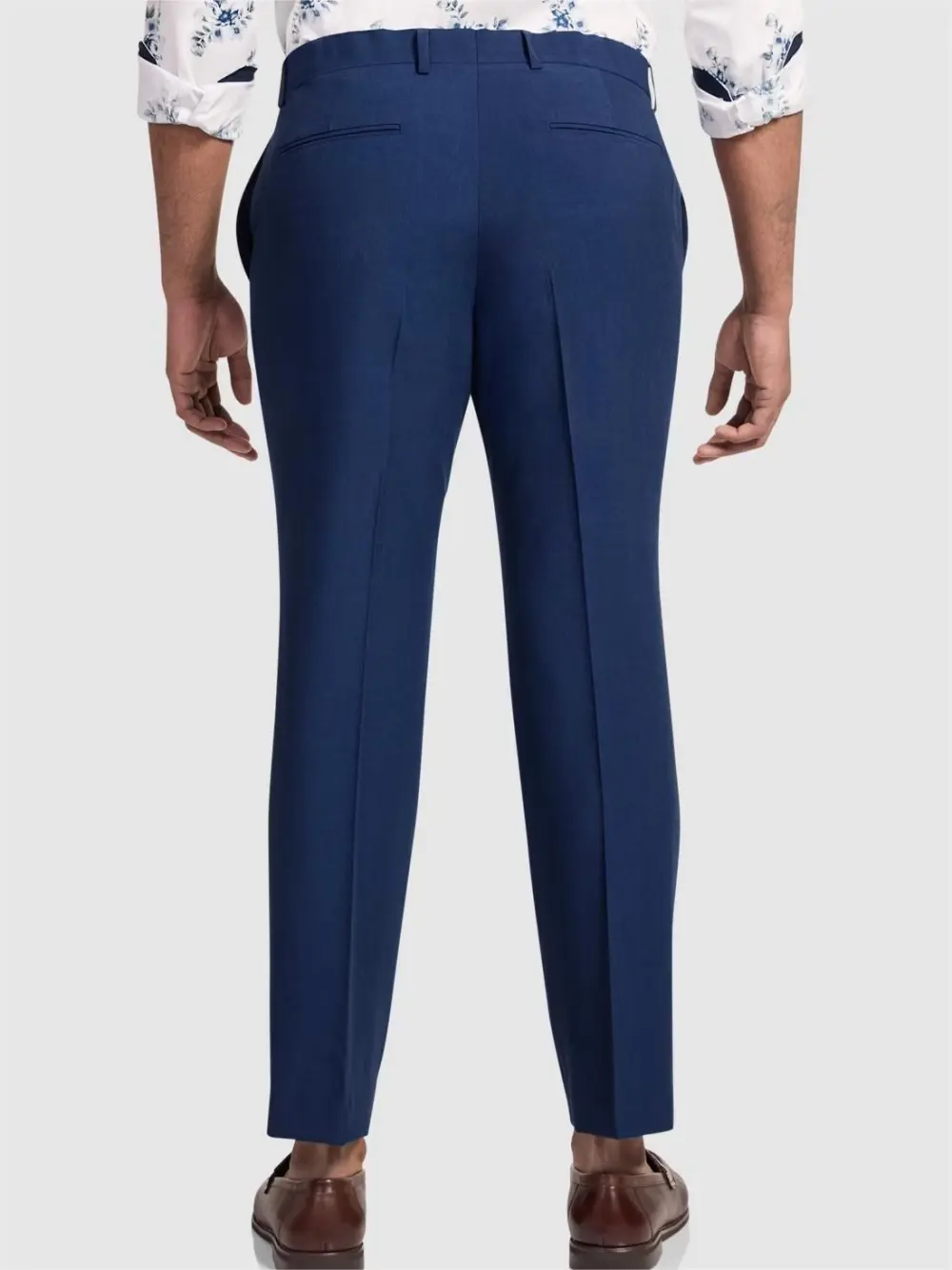 FOLDED CUFF WOOL SUIT TROUSERS
