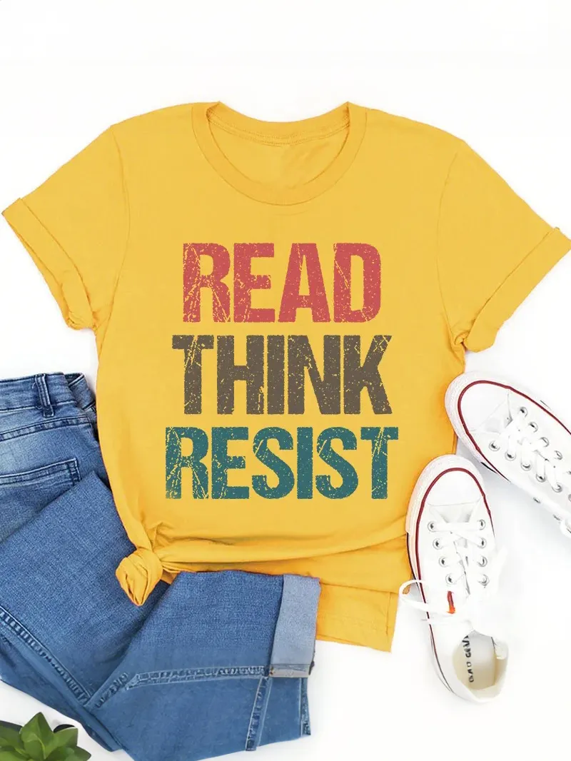 Read Think Resist Teacher T-Shirt