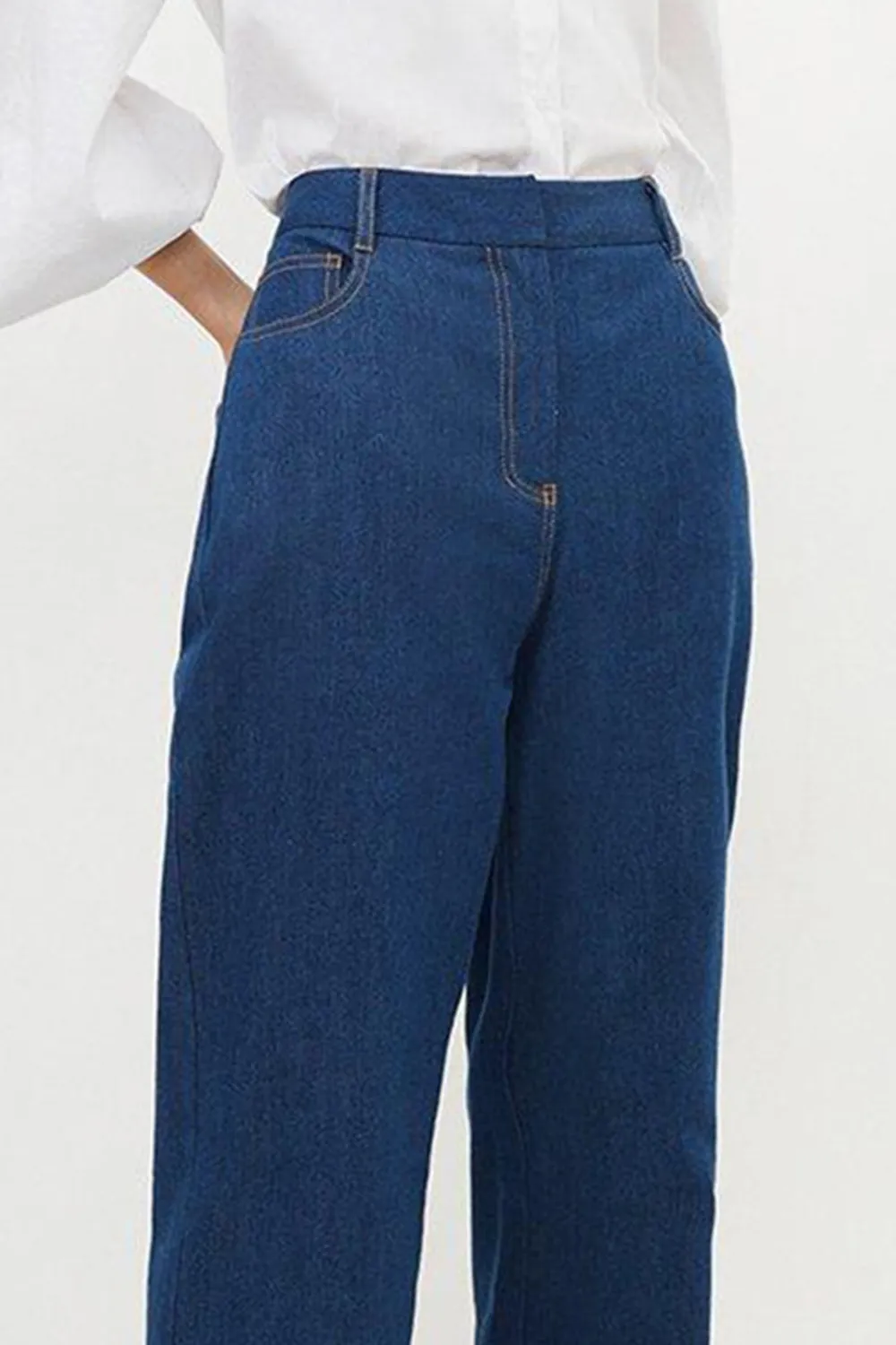 Mid Rise Straight Leg Denim Jeans