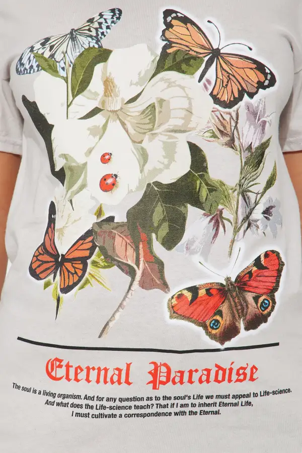 Eternal Paradise Graphic Tshirt - Grey