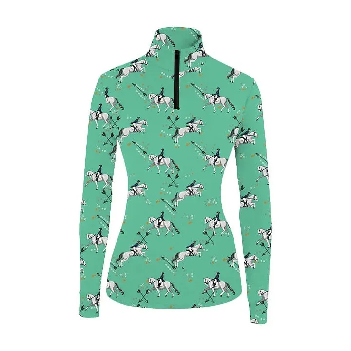 Women's Equestrian Style Horse Riding Long Sleeve Casual Shirt