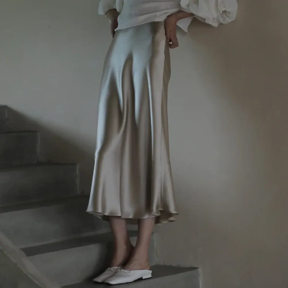 Love Satin Midi Skirt