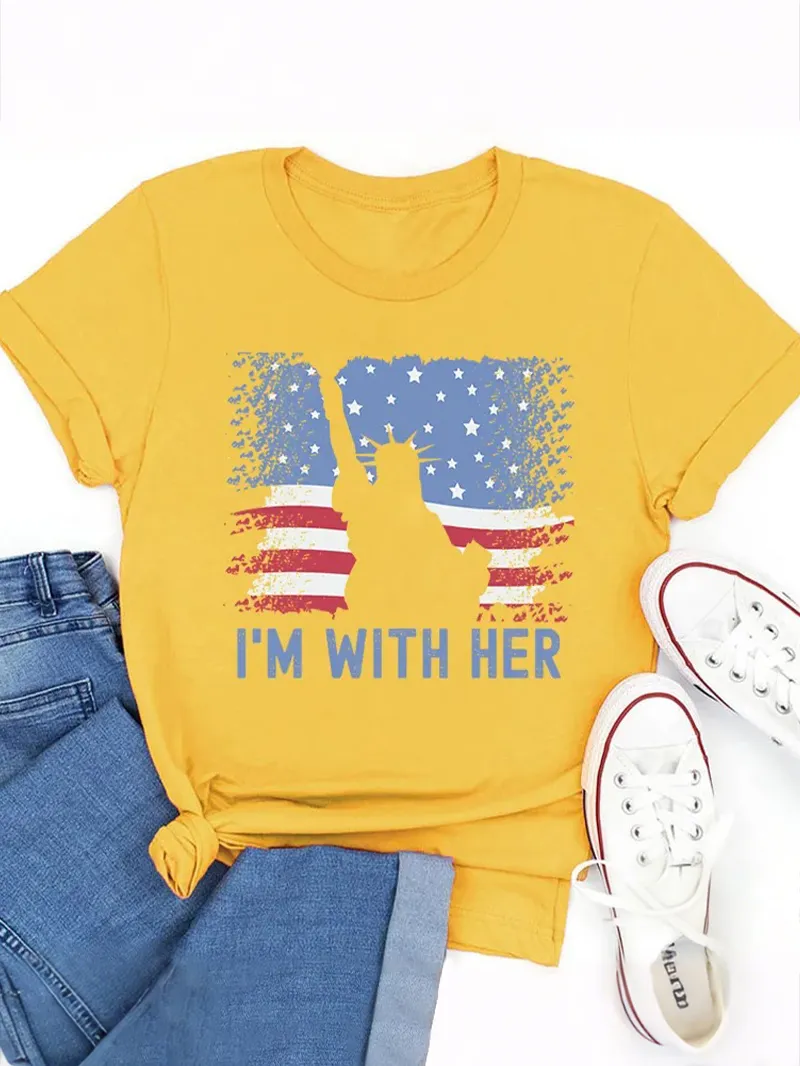 America Flag I'M With Her Teacher T-Shirt