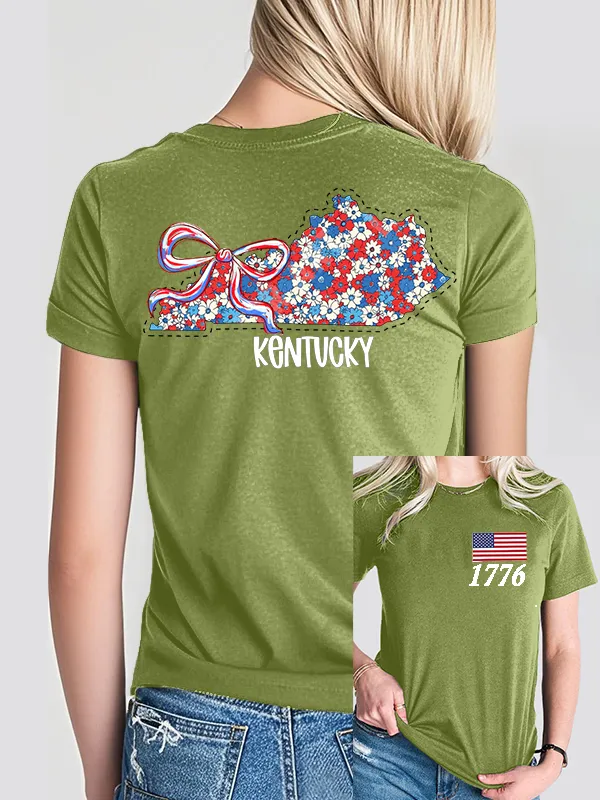 Woman'S 1776 Kentucky Print Short-Sleeved T-Shirt