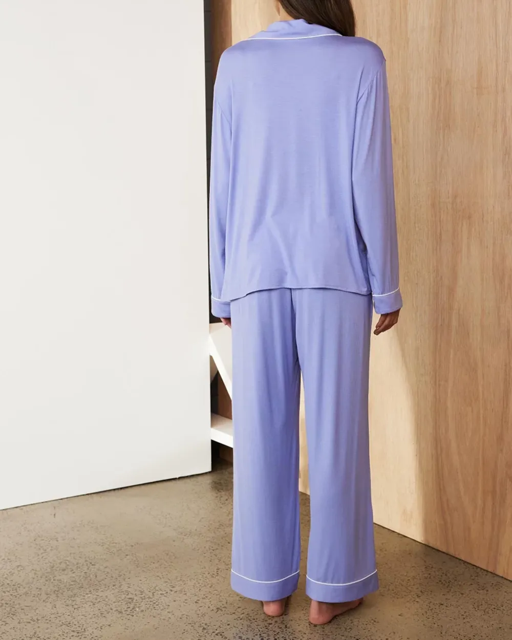 Long Sleeve Button-up Shirt Pajama Set
