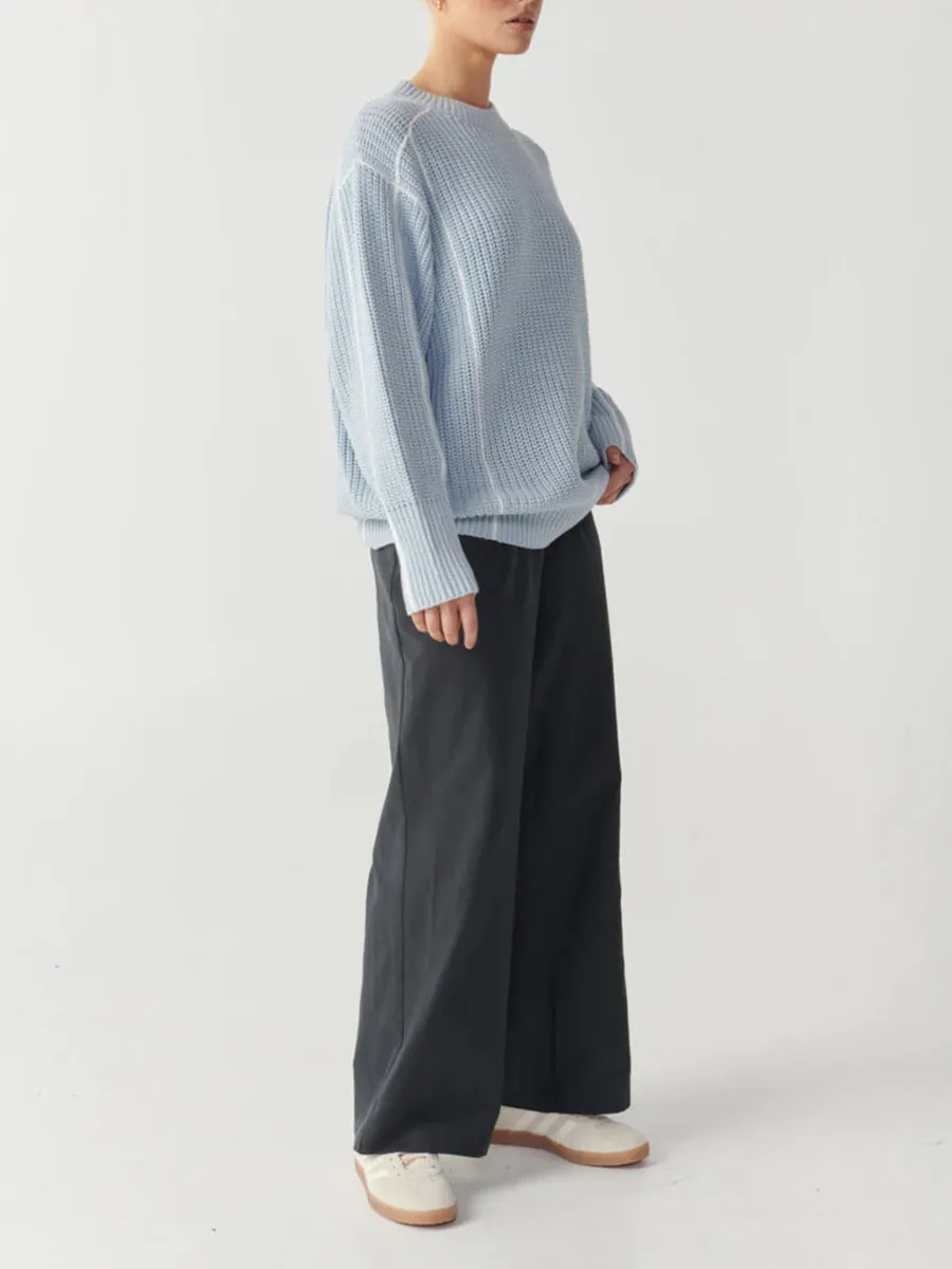 Oversized Chunky Knit Crew Neck Sweater