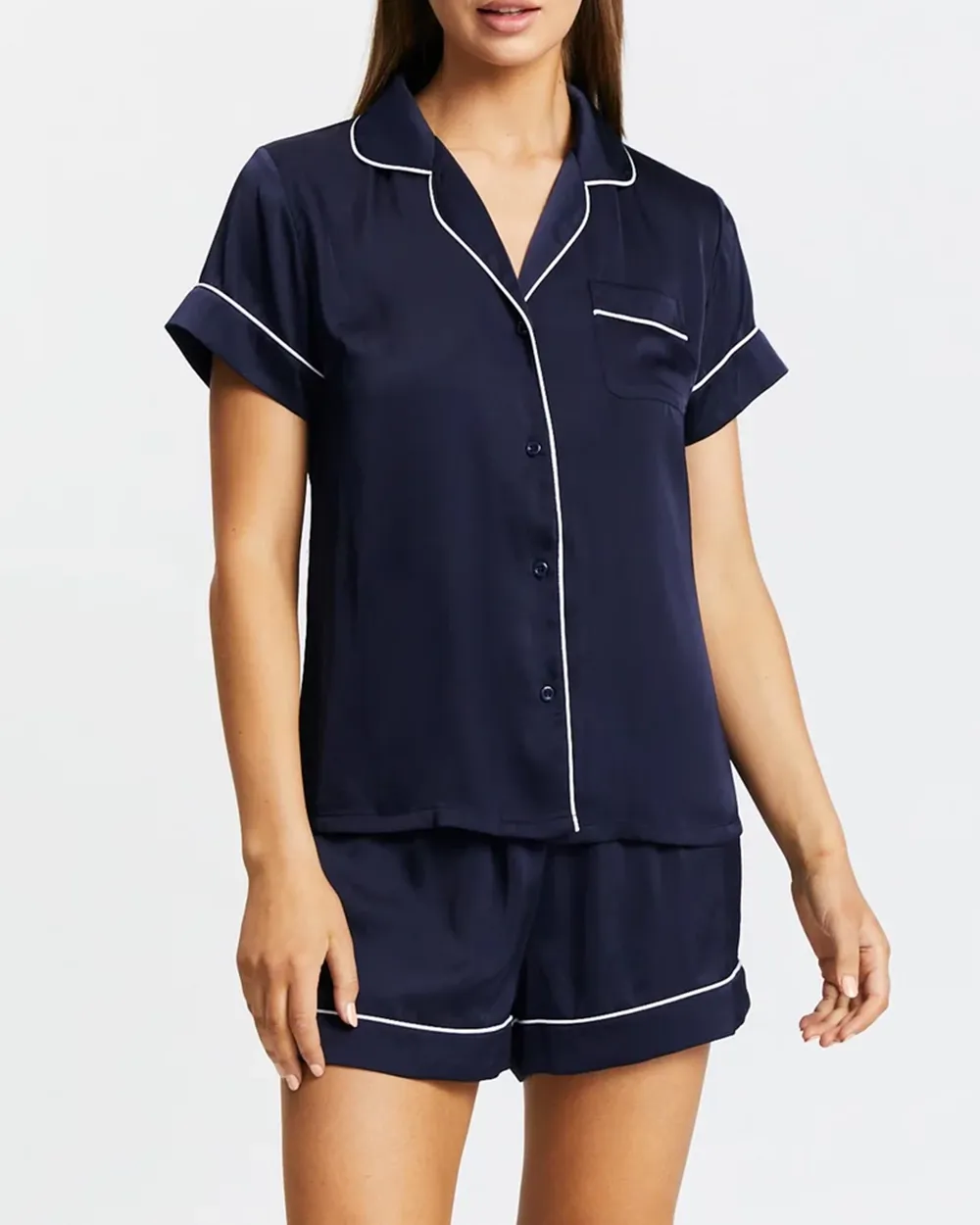 Short Satin Shirt PJ Set