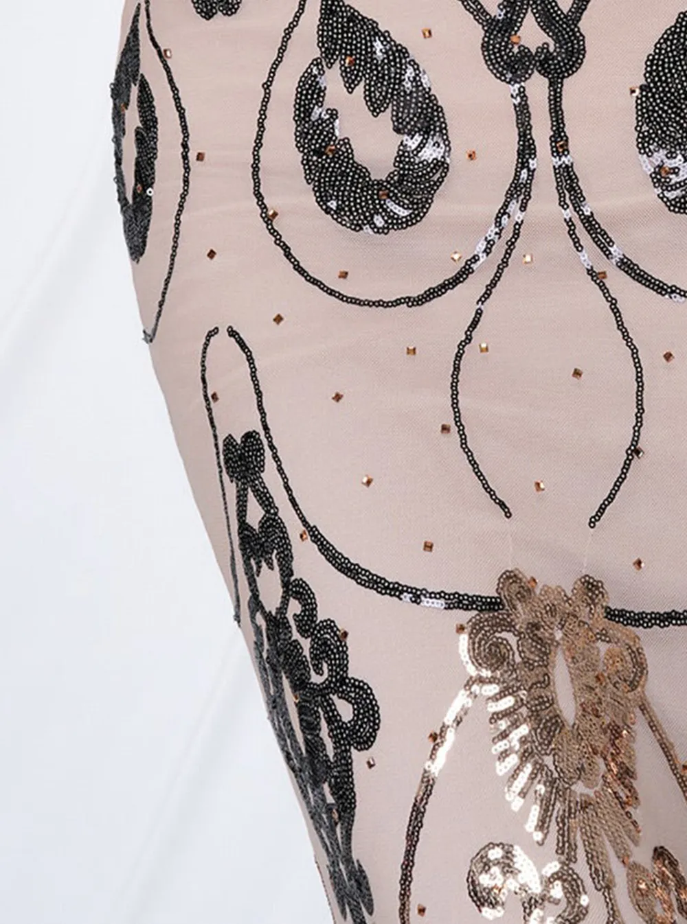 One Shoulder Spaghetti Graphic Prom Dress
