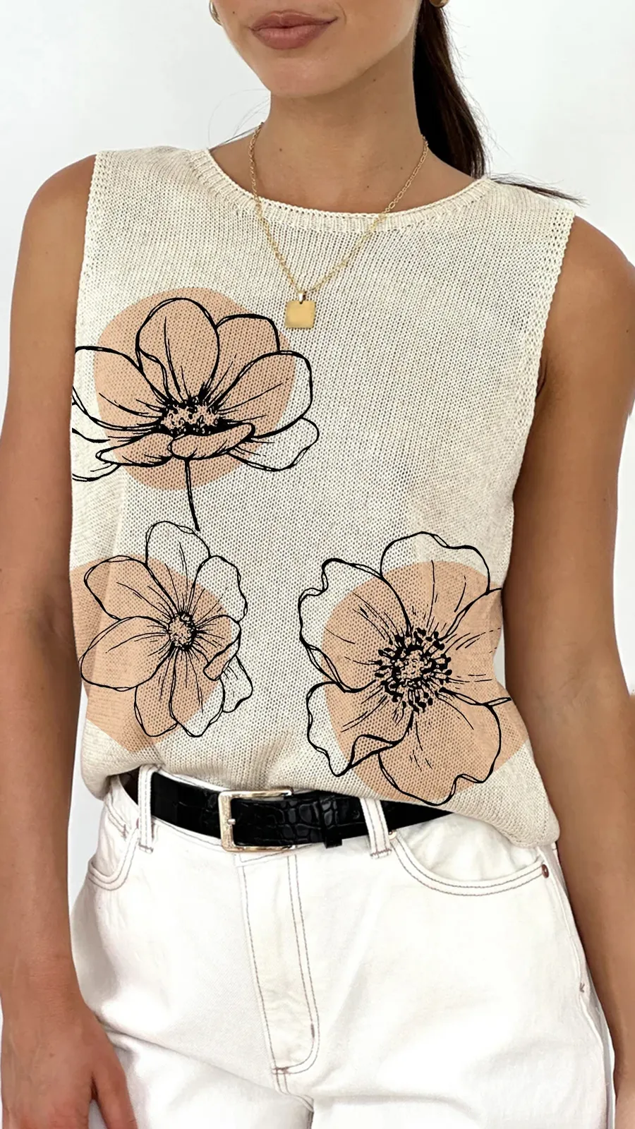 Knitted Simple Sleeveless Top