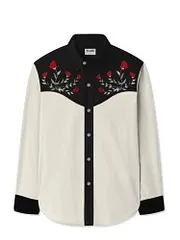 Men's West Flower Cowboy Long Sleeves Shirt