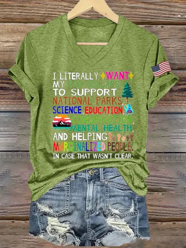 Women'S Support Our National Parks Printed T-Shirt