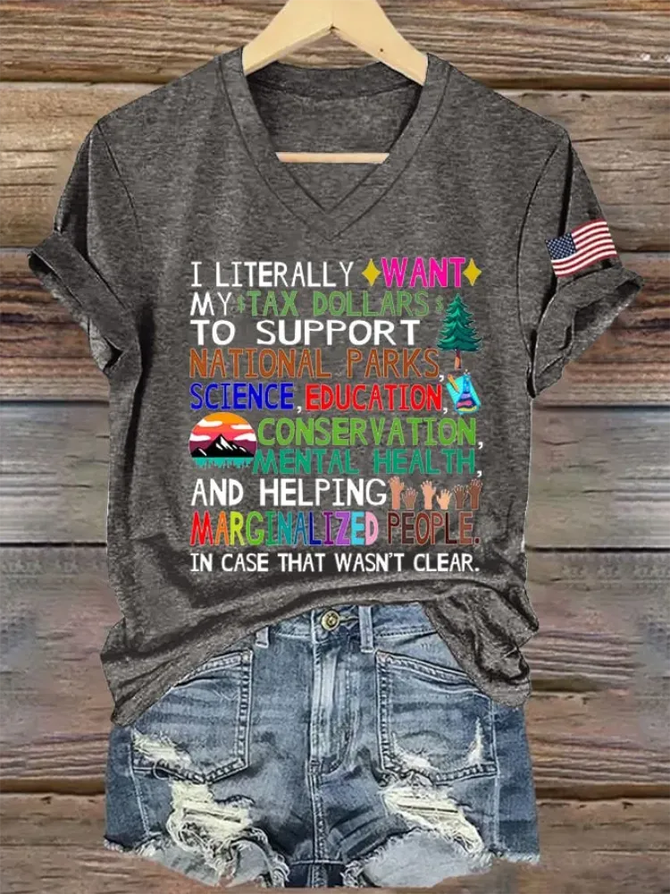Women'S Support Our National Parks Printed T-Shirt