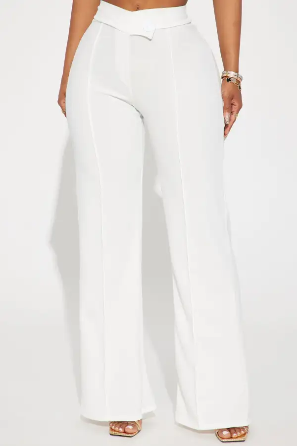 Petite Call It Even Wide Leg Dress Pants - White