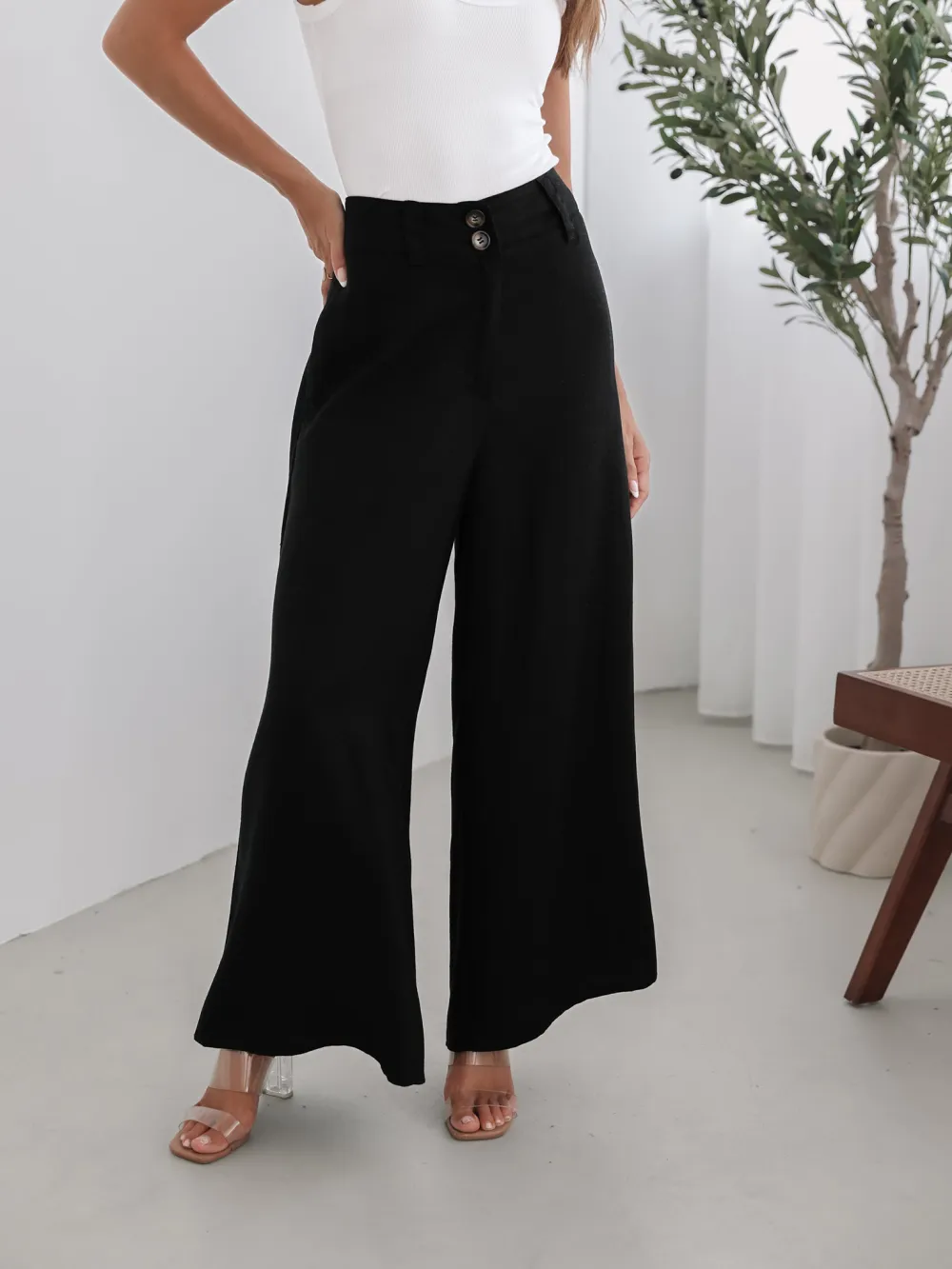 Black Daily High waisted Pants
