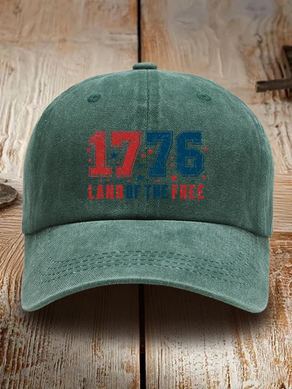 Independence Day Print Washed Baseball Cap