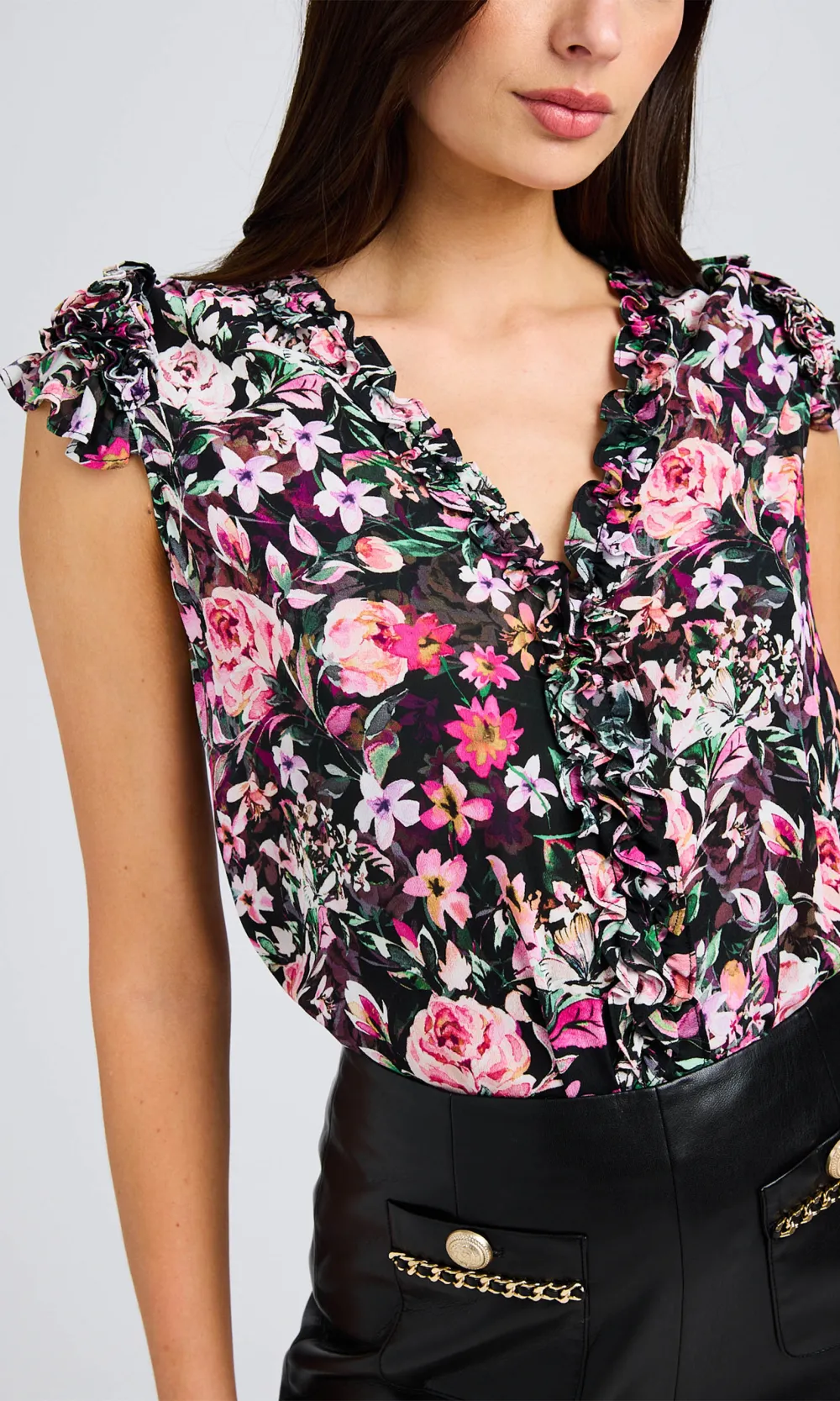 Lace Sleeveless V-neck Vest