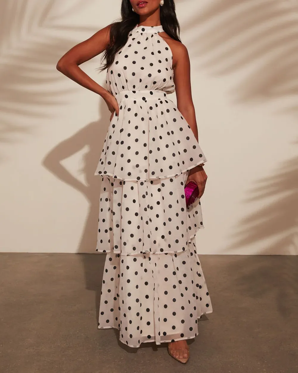 Dot Tiered Maxi Dress