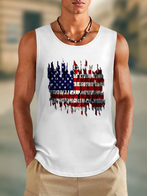 Men'S Stars And Stripes Print Vest