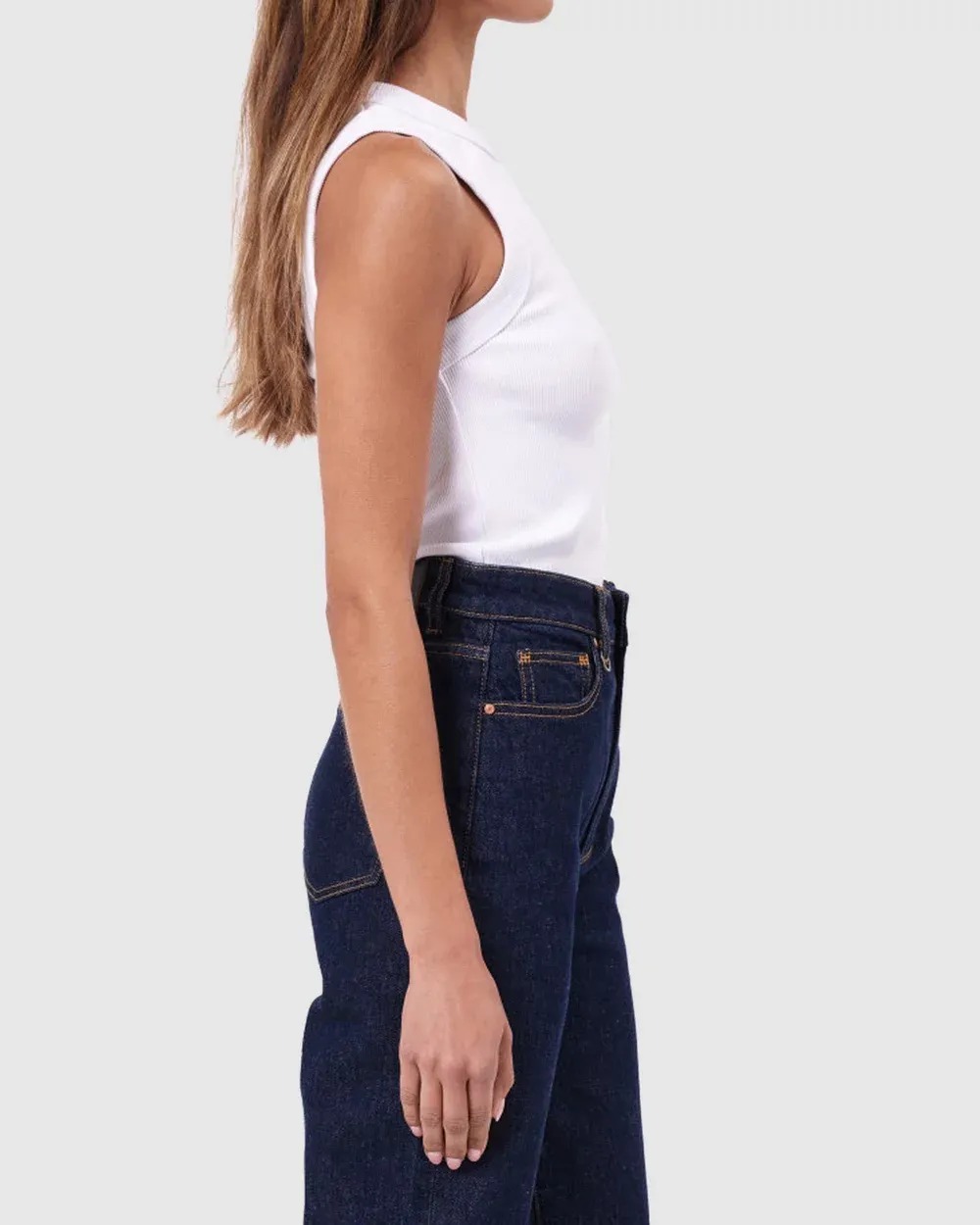 Crew Neck Sleeveless Tank Top