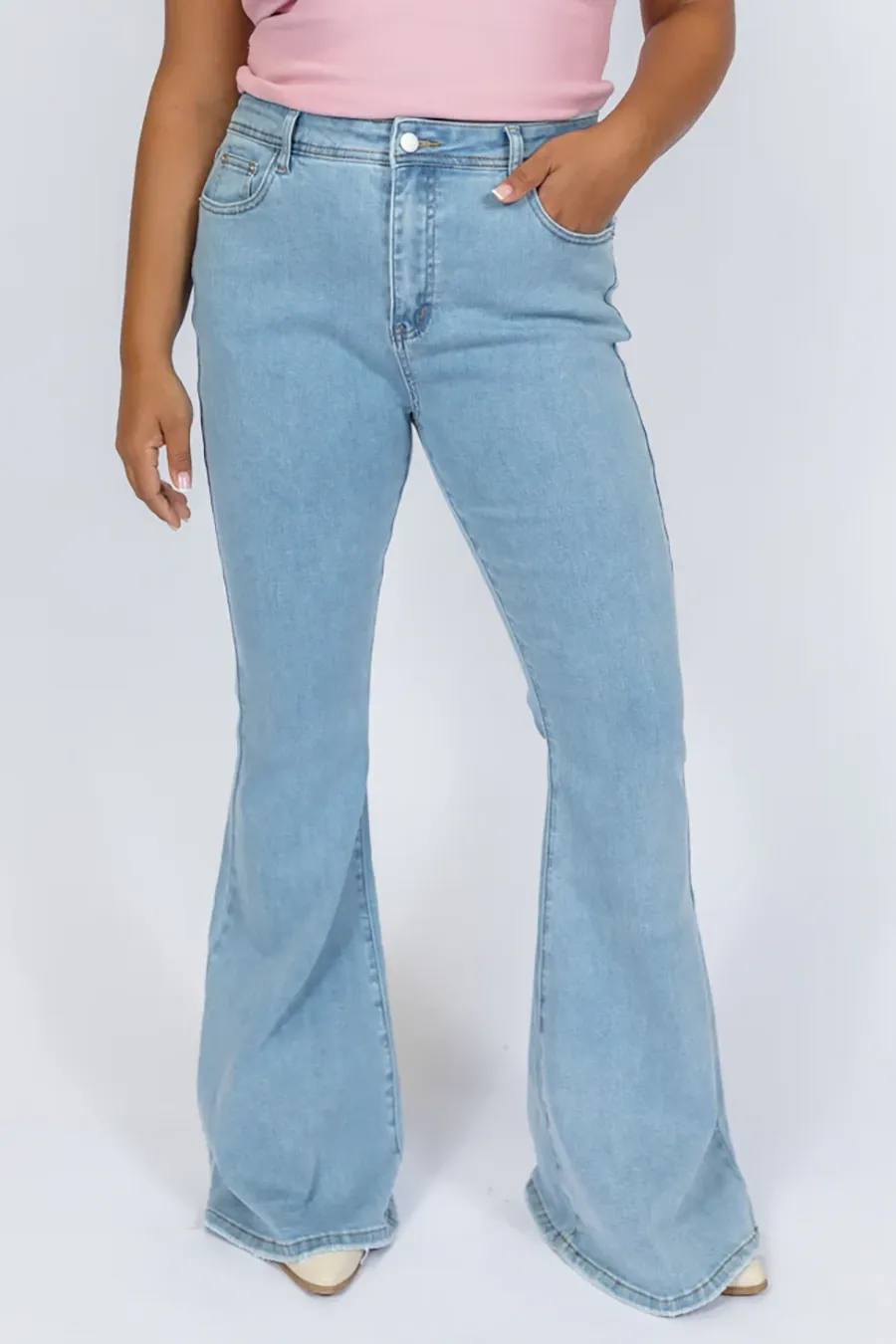 Light Wash Stretchy Flare Jeans