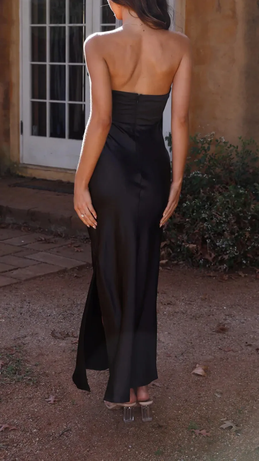 Strapless Design Maxi Dress
