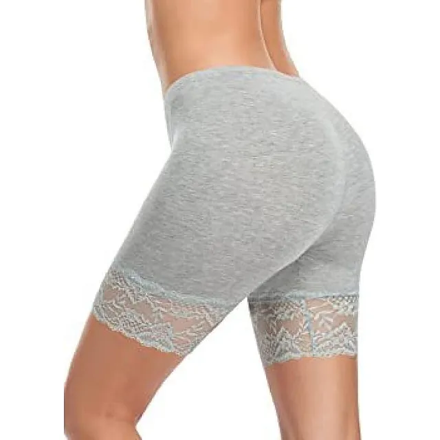 Women's Underwear Shorts Leggings Modal Nude Black White Casual Casual Daily Lace Stretchy Short Breathability Solid Colored S M L XL 2XL