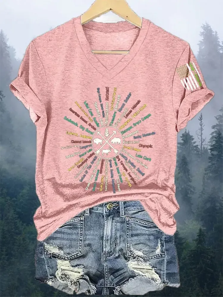 Women'S Vintage National Park Print T-Shirt