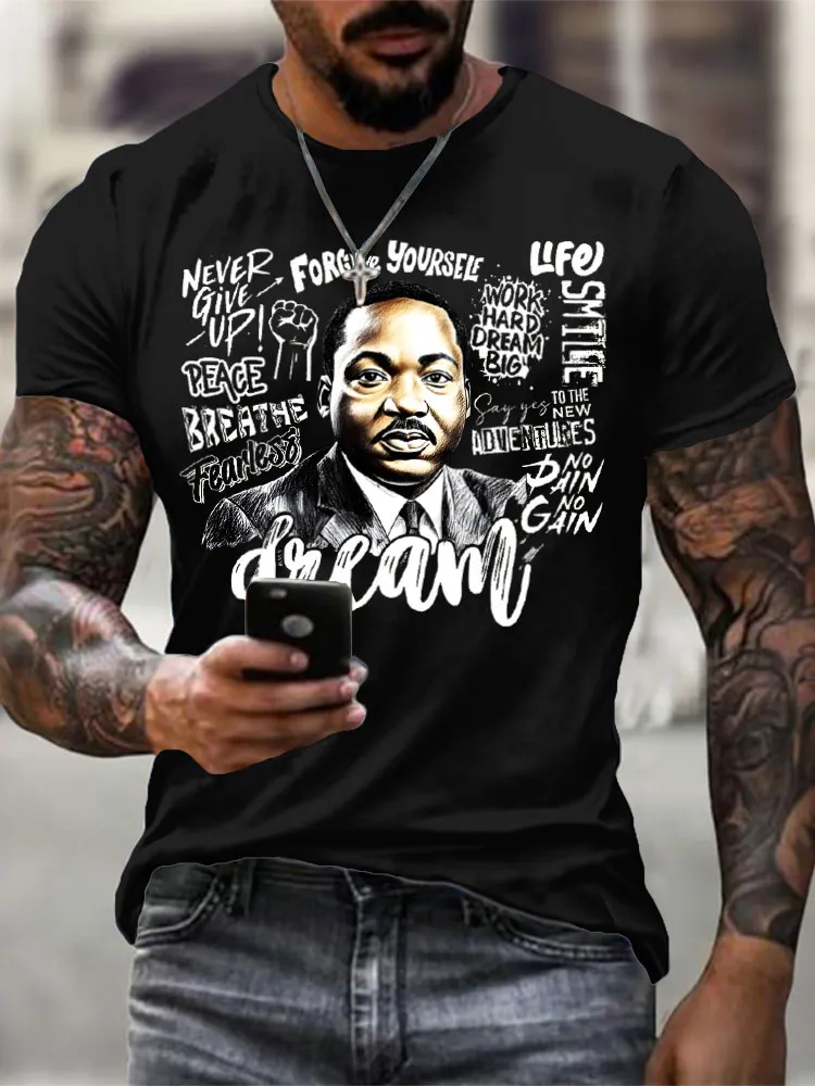 Men'S Round-Neck Short-Sleeved T-Shirt Never Give Up