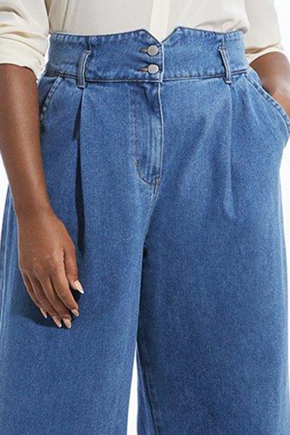 Denim Wide Leg Trousers