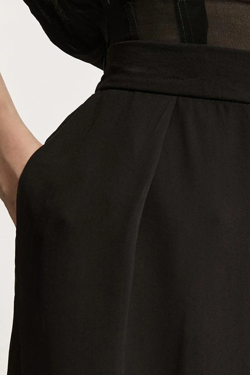 Sheer Viscose Georgette Woven Side Split Trousers