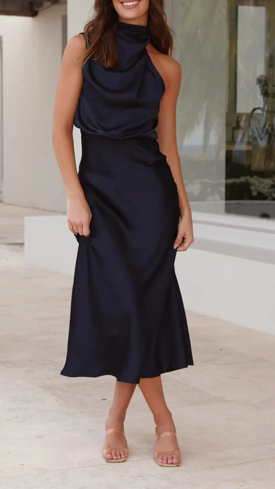High Neckline Maxi Dress