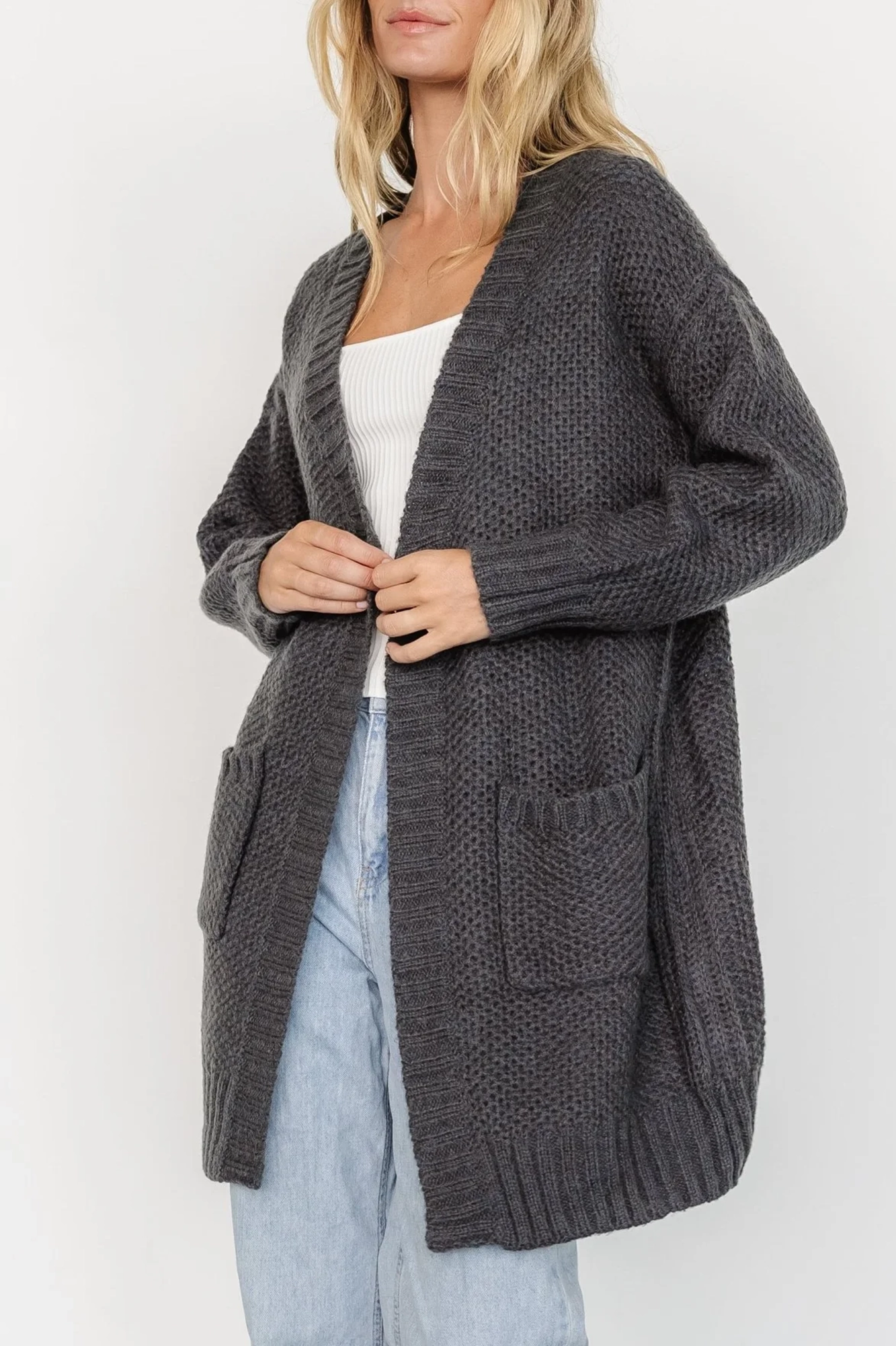 Minimalist Temperament Charcoal Knitted Top
