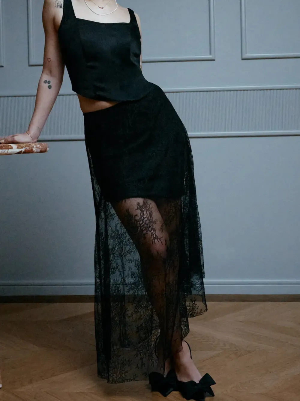 Black Lace Skirt