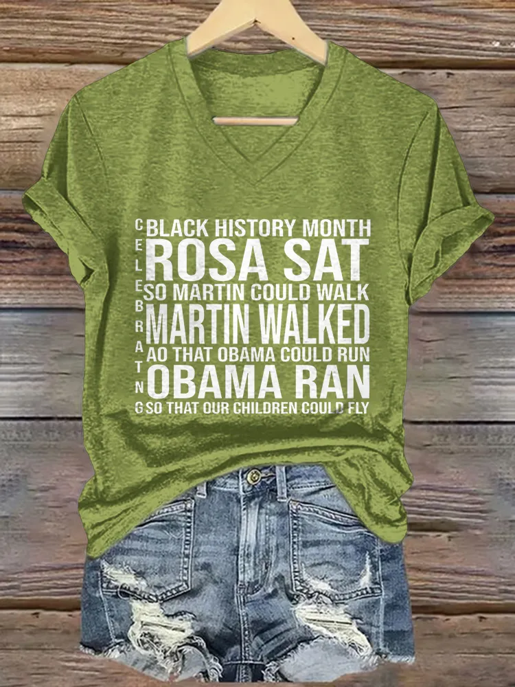 Women'S Black History Month V-Neck Short-Sleeved T-Shirt
