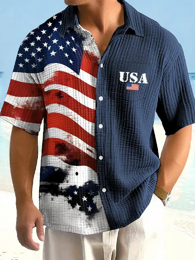 Men's Independence Day Flag Shirt