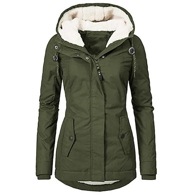 Women's Parka Street Fall Winter Puffer Jacket Long Coat Windproof Warm 3 in 1 Loose Casual Sports Jacket Long Sleeve Solid Color Zipper Purple Blushing Pink Waterpoof Daily Wear Down Parkas  Lined