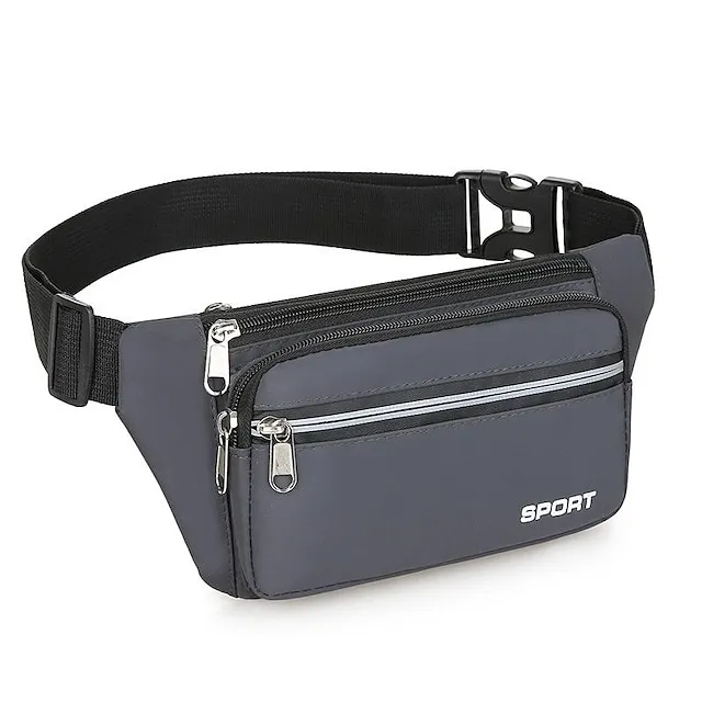 Men's Crossbody Bag Shoulder Bag Belt Bag Nylon Outdoor Holiday Zipper Large Capacity Lightweight Durable Solid Color Four Pockets - Lake Blue Four Pockets - Gray Four Pockets - Red
