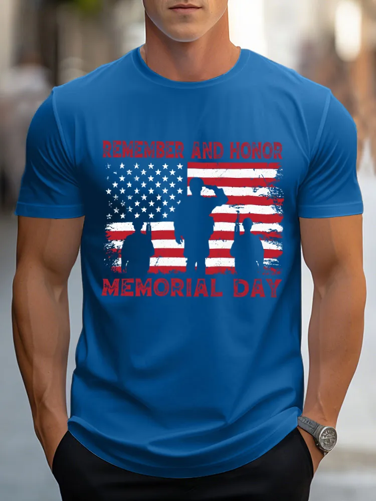 Men'S Remember And Honor Memorial Day Short Sleeves T-Shirt