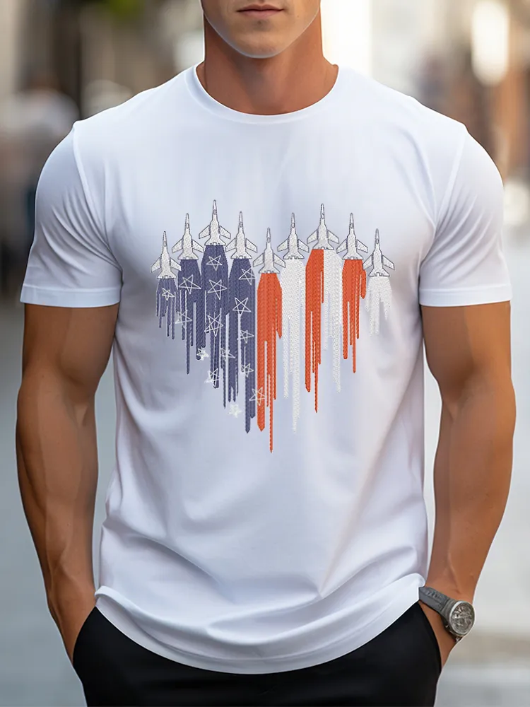 Man'S Independence Day Round-Neck Short-Sleeved T-Shirt