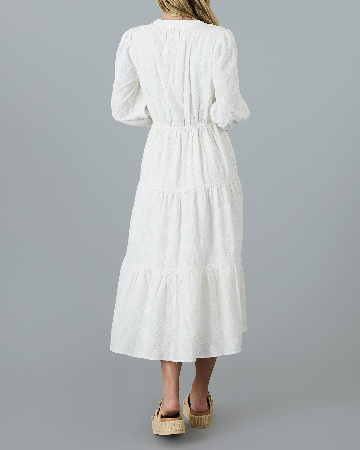 White Side Pockets Maxi Dress
