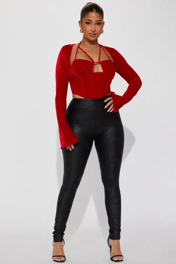 Emilia Corset Top - Red