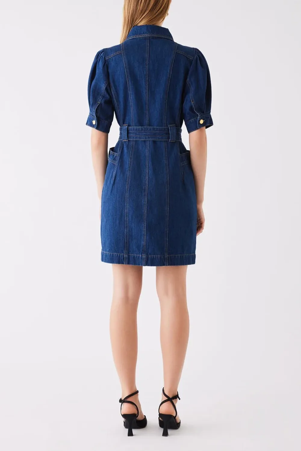 Indigo Belted  Mini Denim Dress