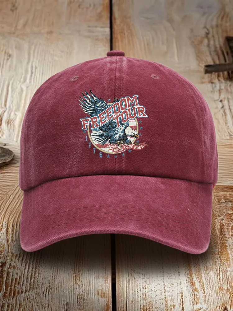 Freedom Tour Print Washed Baseball Cap