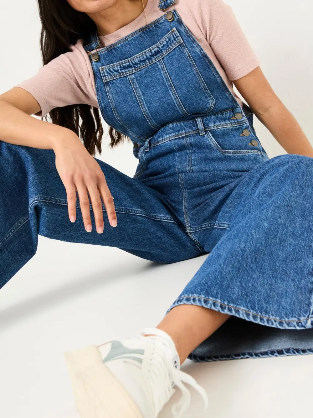 Denim Vintage Wide Leg Dungarees