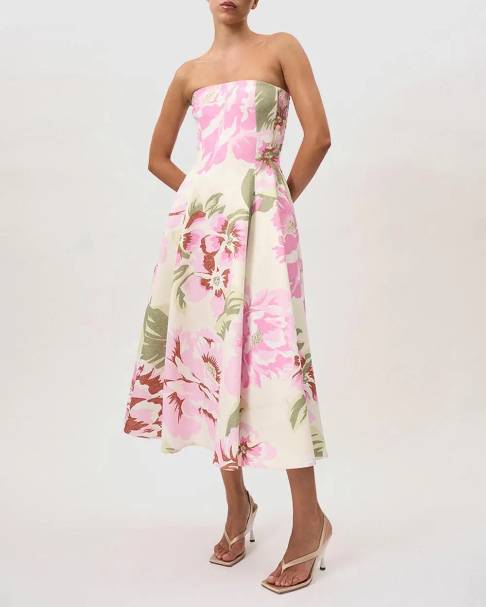 Print Floral Tube Top Dress
