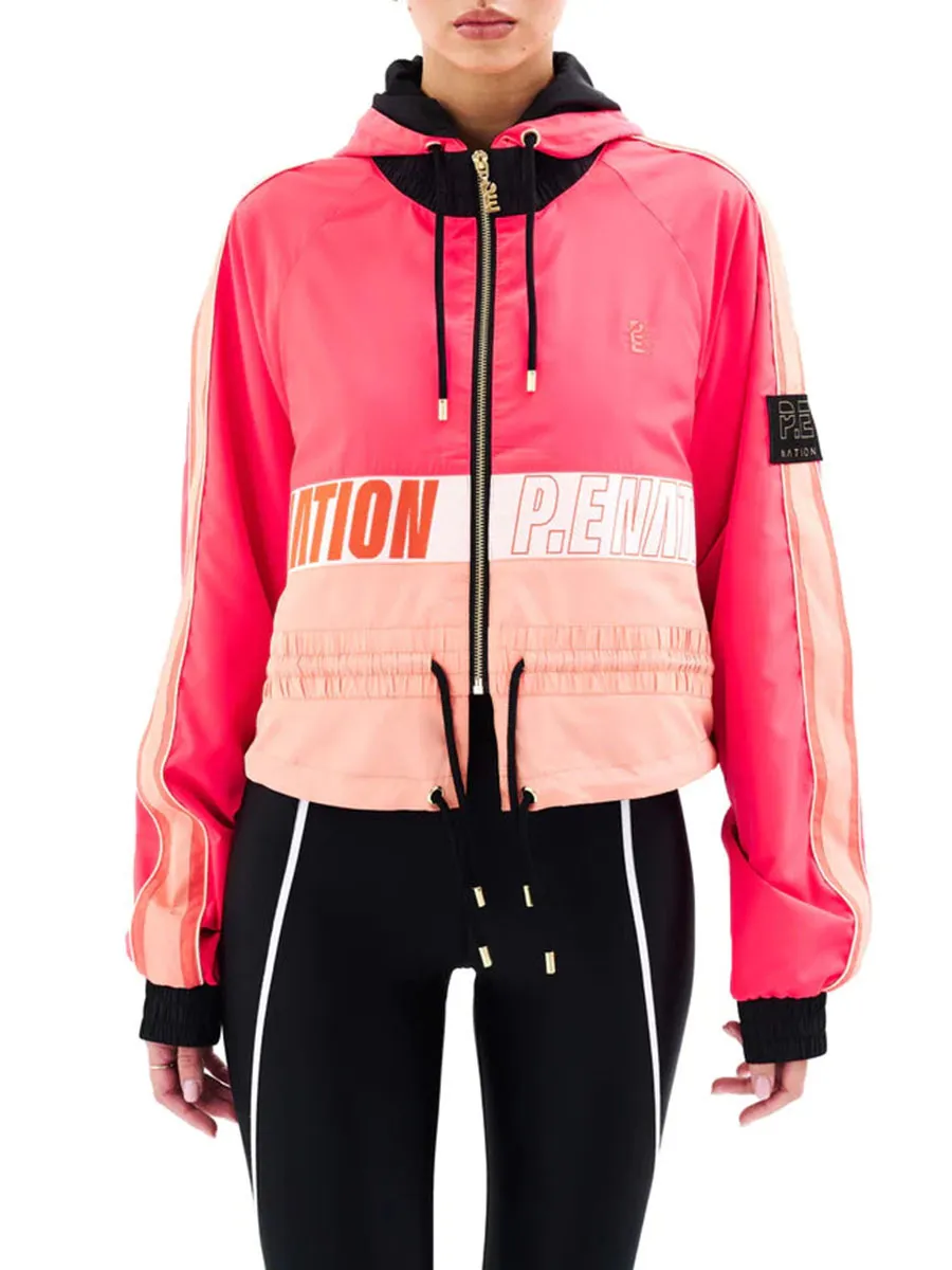 Cropped Color Blocked Hooded Jacket