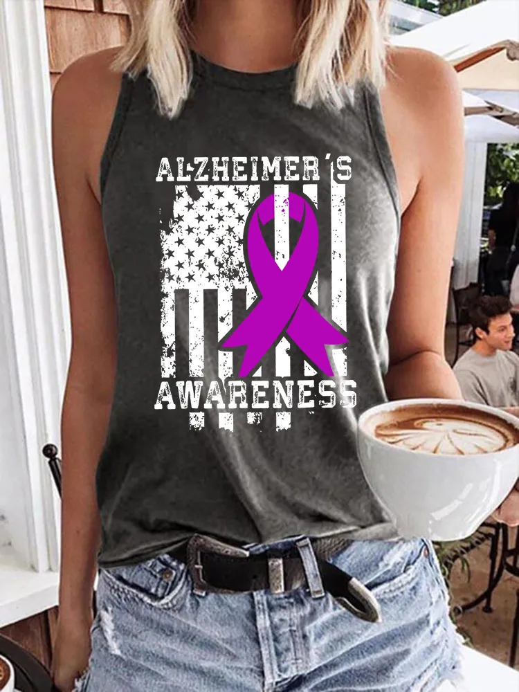 Women'S Sleeveless Vest With Alzheimer'S Awareness
