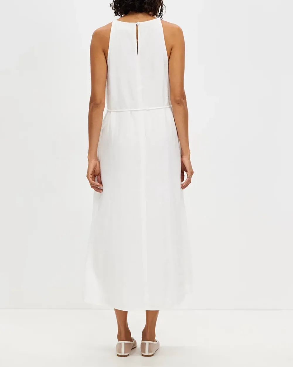 Linen Waist Maxi Dress